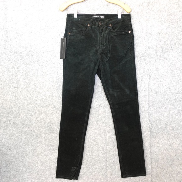 Veronica Beard Corduroy Pants Forest Green Skinny Cotton...